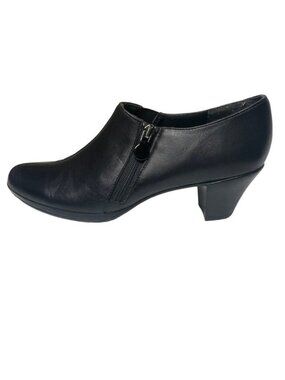 Munro American Taylor Black Leather Ankle Booties Side Zip Women's Size 6N (AA)